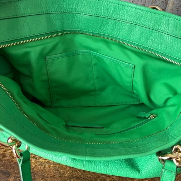 Coach Ellis Tote in Pebbled Bright Green Leather - Picture 10 of 13